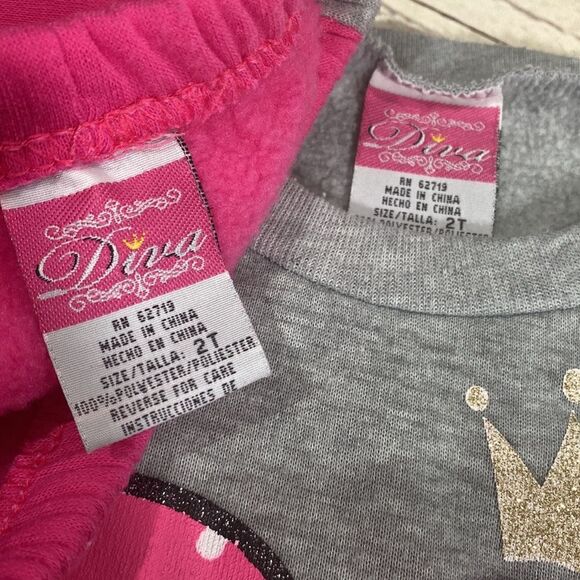 Diva Hello Beautiful Sweatshirt and matching Sweatpants. Size 2T. - Picture 5 of 7